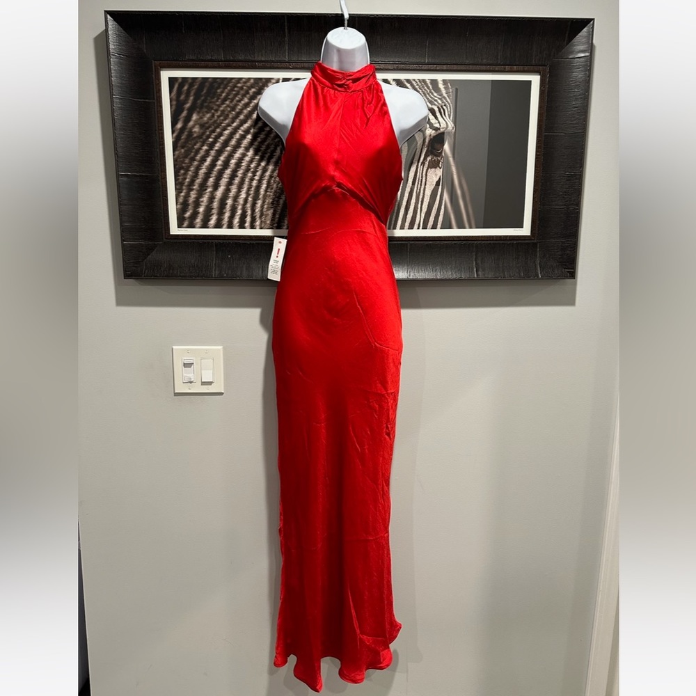 Bardot Maxi Dress in Red